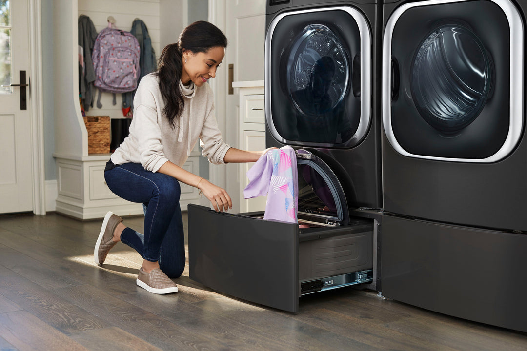 LG - 9.0 Cu. Ft. Stackable Smart Electric Dryer with Steam and Built-In Intelligence - Black steel_14