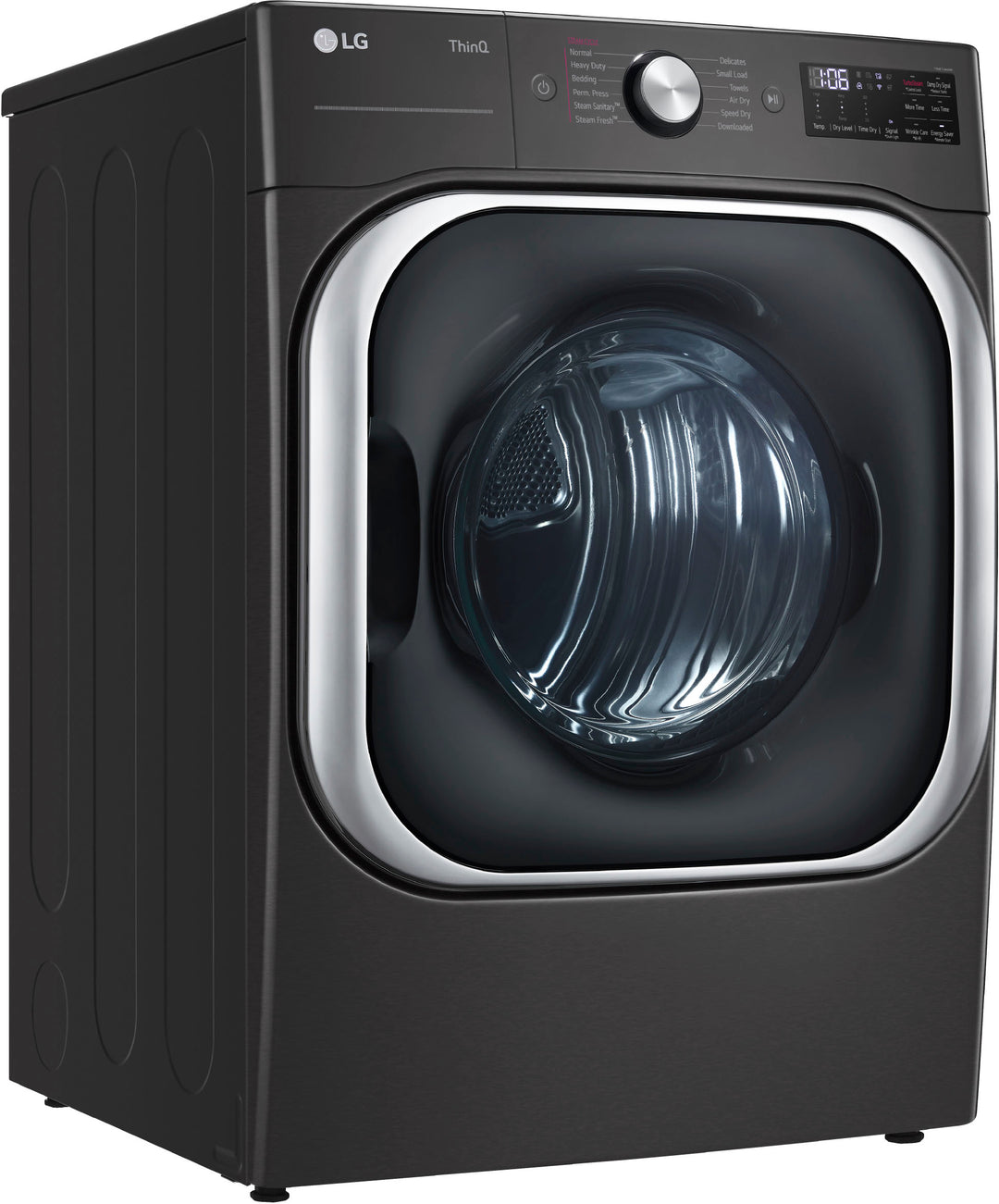 LG - 9.0 Cu. Ft. Stackable Smart Electric Dryer with Steam and Built-In Intelligence - Black steel_11