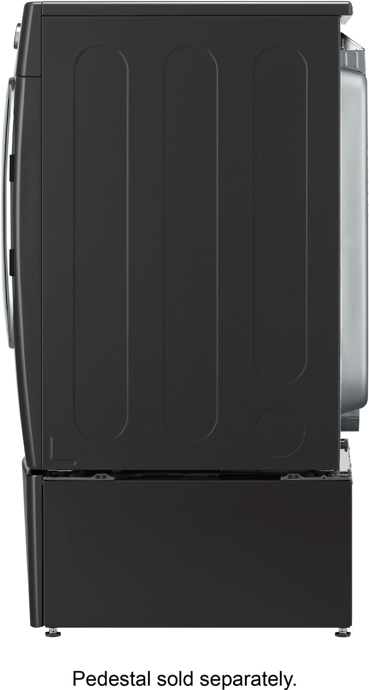 LG - 9.0 Cu. Ft. Stackable Smart Electric Dryer with Steam and Built-In Intelligence - Black steel_9