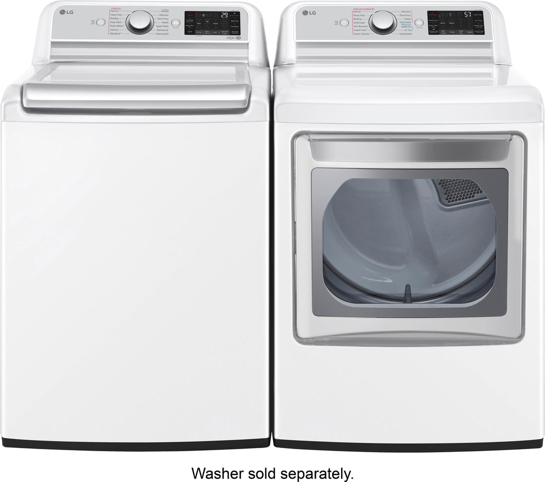 LG - 7.3 Cu. Ft. Smart Gas Dryer with Steam and Sensor Dry - White_3