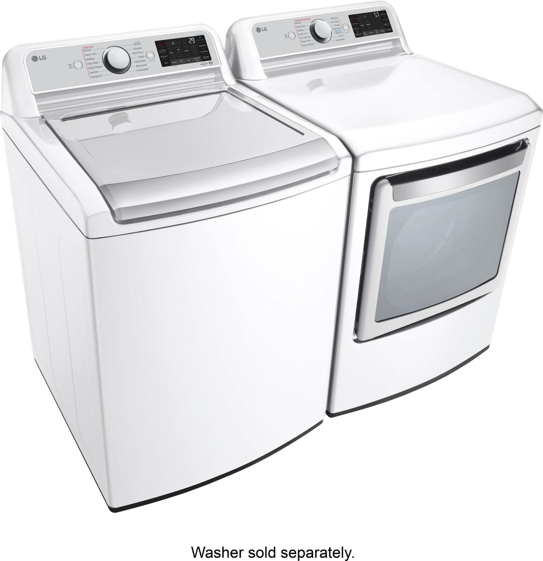 LG - 7.3 Cu. Ft. Smart Gas Dryer with Steam and Sensor Dry - White_2