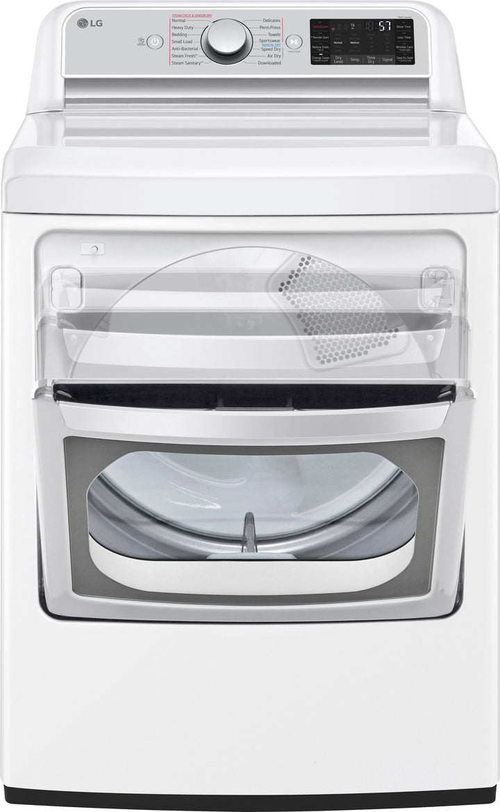 LG - 7.3 Cu. Ft. Smart Electric Dryer with Steam and Sensor Dry - White_8