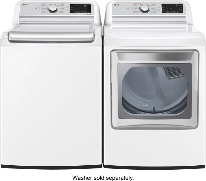 LG - 7.3 Cu. Ft. Smart Electric Dryer with Steam and Sensor Dry - White_2