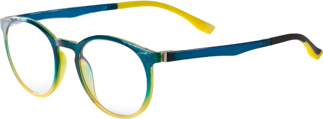 Wavebalance - BlueDuo, Poet, Blue Light Reducing Glasses with Magnetic Sunglass Clip-On- Tie Dye - Blue & Yellow_0