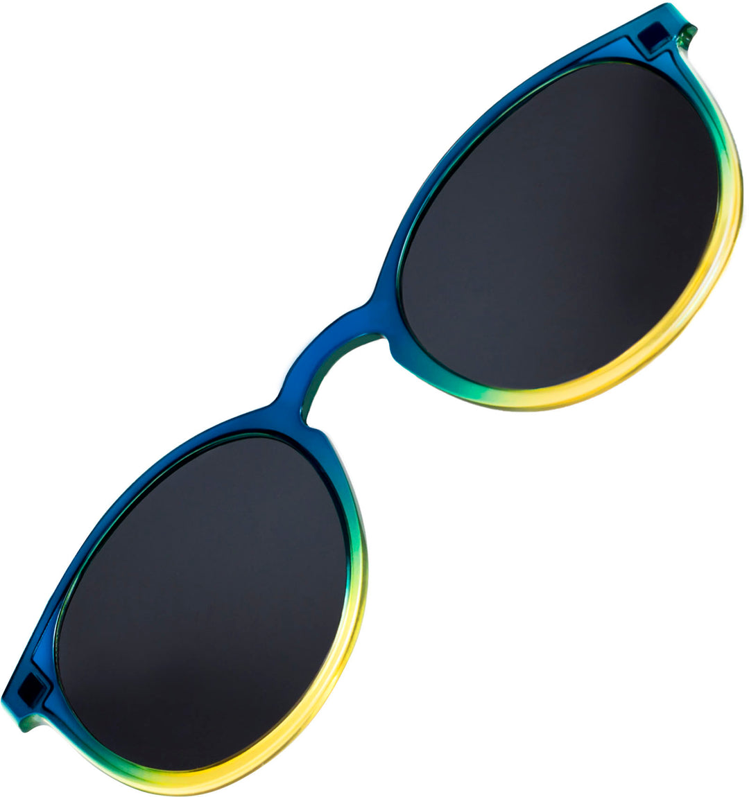 Wavebalance - BlueDuo, Poet, Blue Light Reducing Glasses with Magnetic Sunglass Clip-On- Tie Dye - Blue & Yellow_2