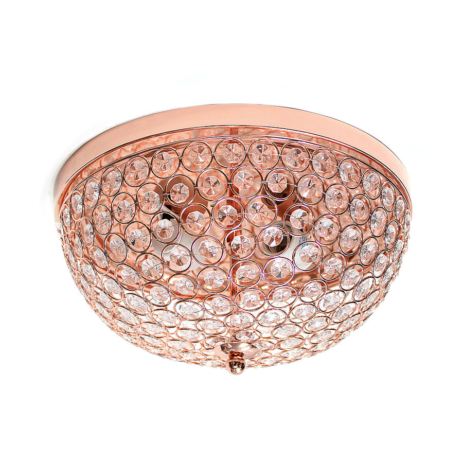Lalia Home - Crystal Glam 2 Light Ceiling Flush Mount - Rose Gold_0