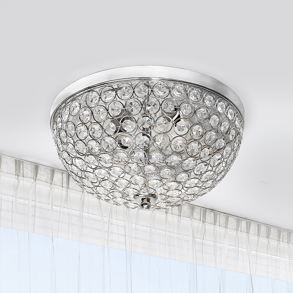 Lalia Home - Crystal Glam 2 Light Ceiling Flush Mount - Chrome_4