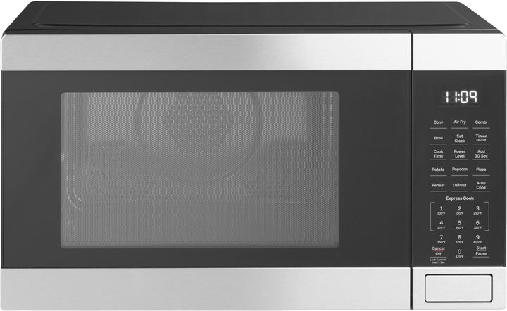 GE - 1.0 Cu. Ft. Convection Countertop Microwave with Air Fry - Black Stainless Steel_0