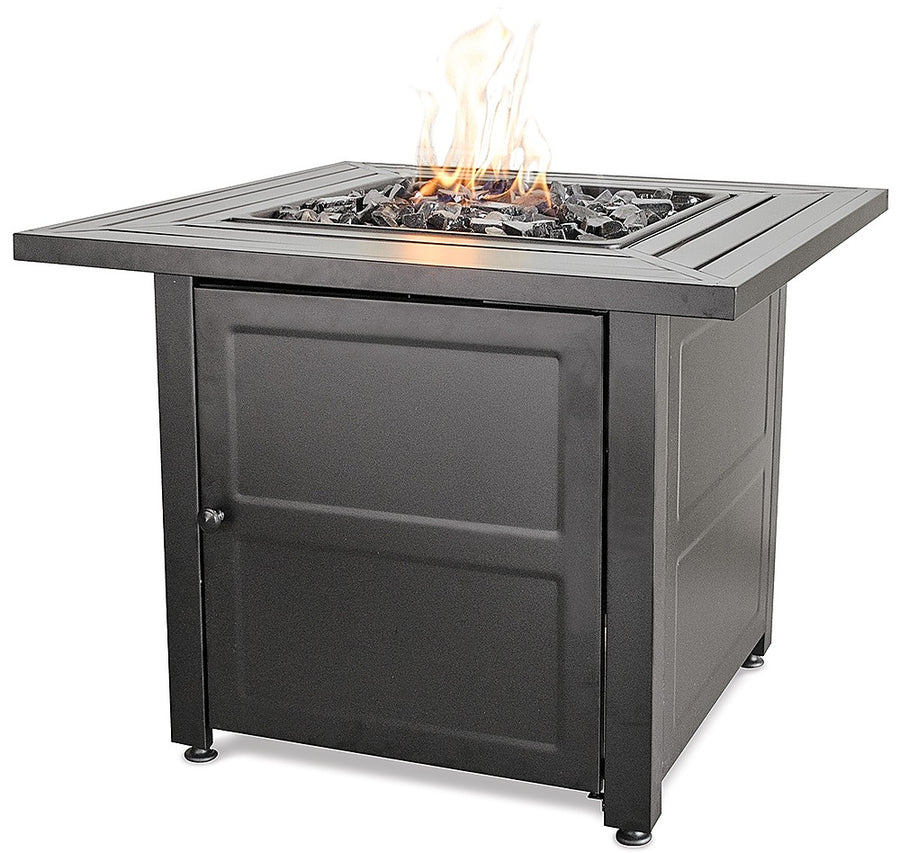 Mr. Bar-B-Q - Outdoor Fire Pit with Steel Mantel - Black_0