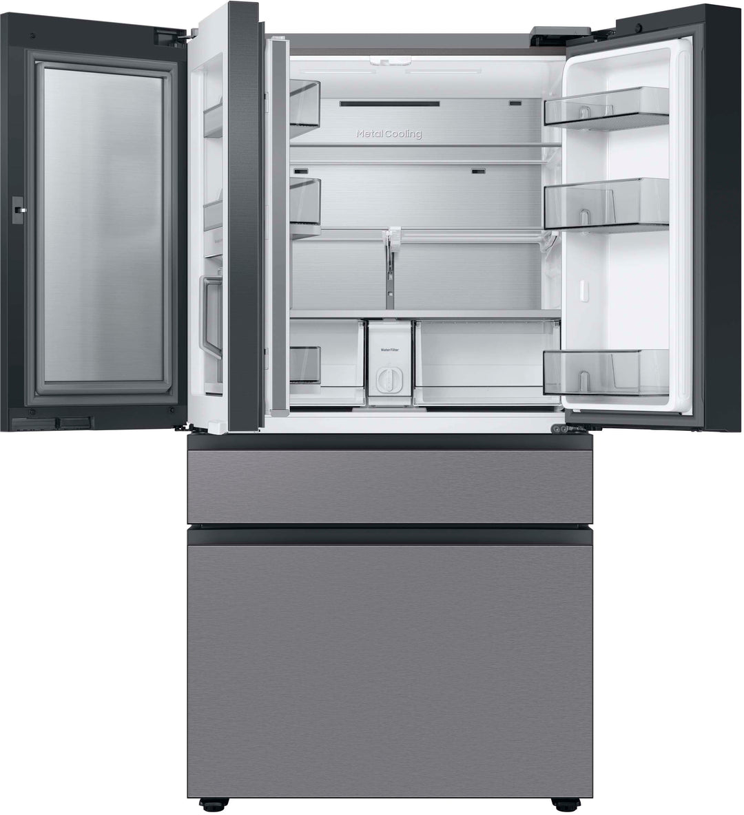 Samsung - Bespoke 29 cu. ft 4-Door French Door Refrigerator with Beverage Center - Stainless steel_3