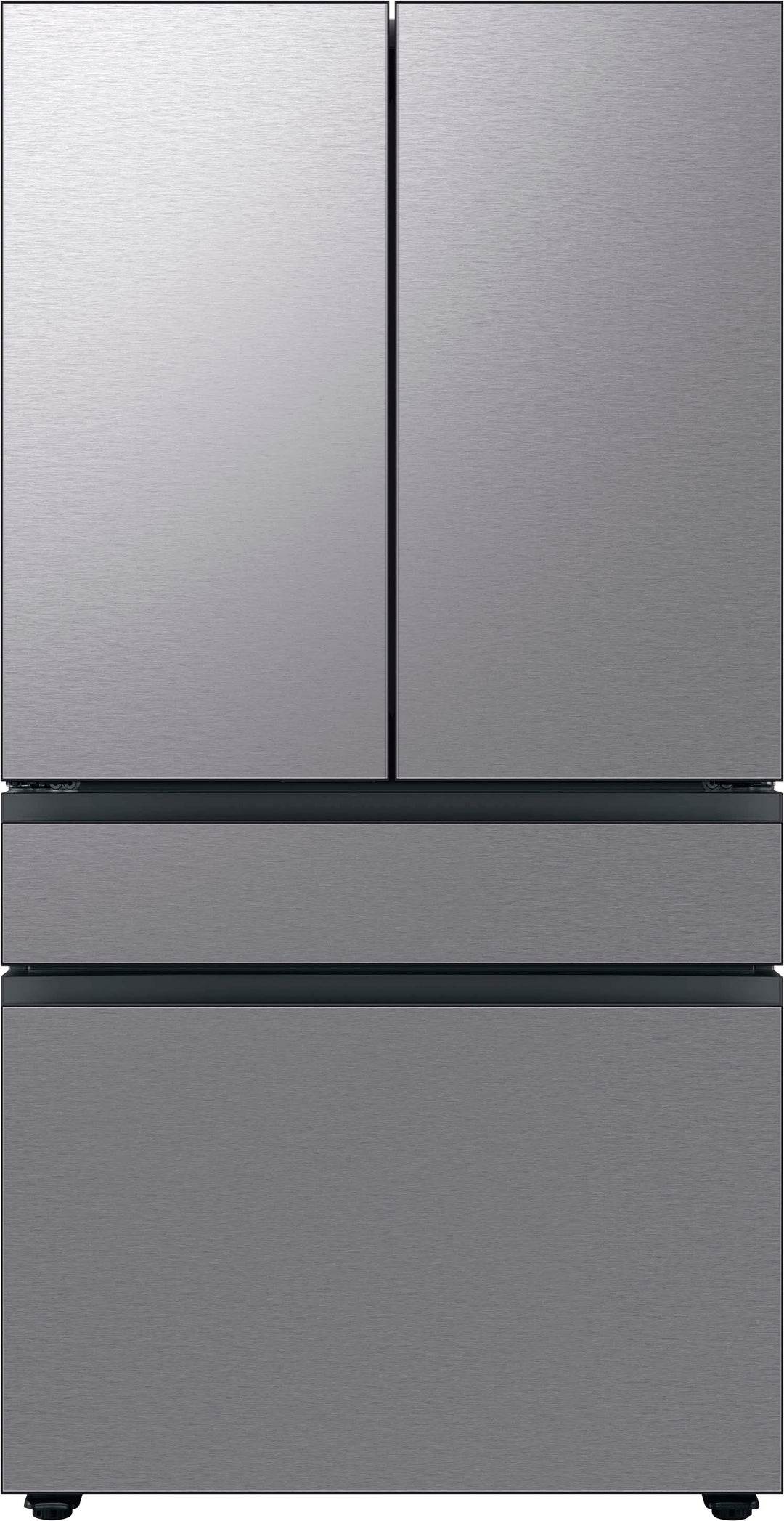 Samsung - Bespoke 23 cu. ft. Counter Depth 4-Door French Door Refrigerator with Beverage Center - Stainless steel_0