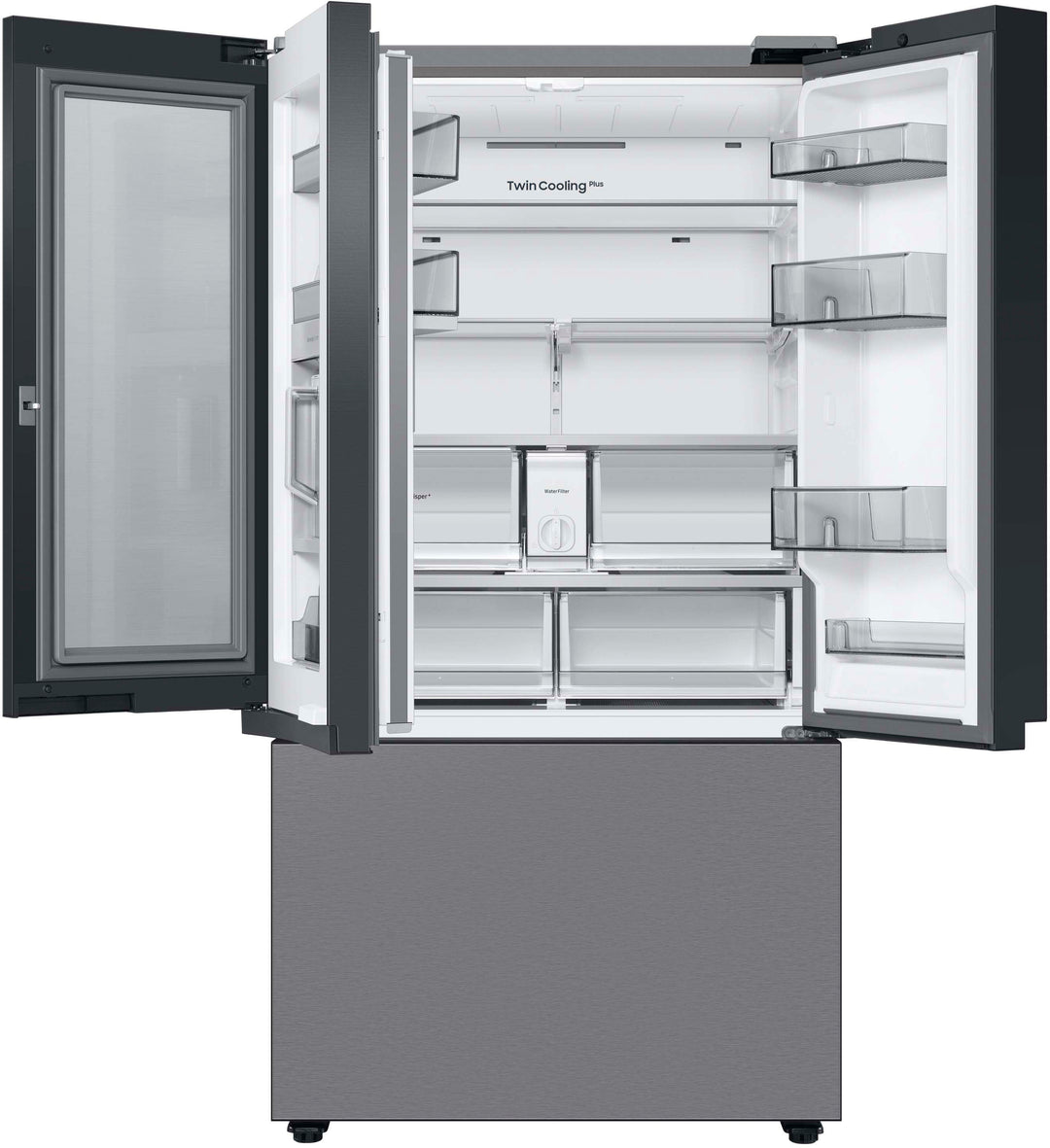 Samsung - Bespoke 30 cu. ft. 3-Door French Door Refrigerator with Beverage Center - Stainless steel_2