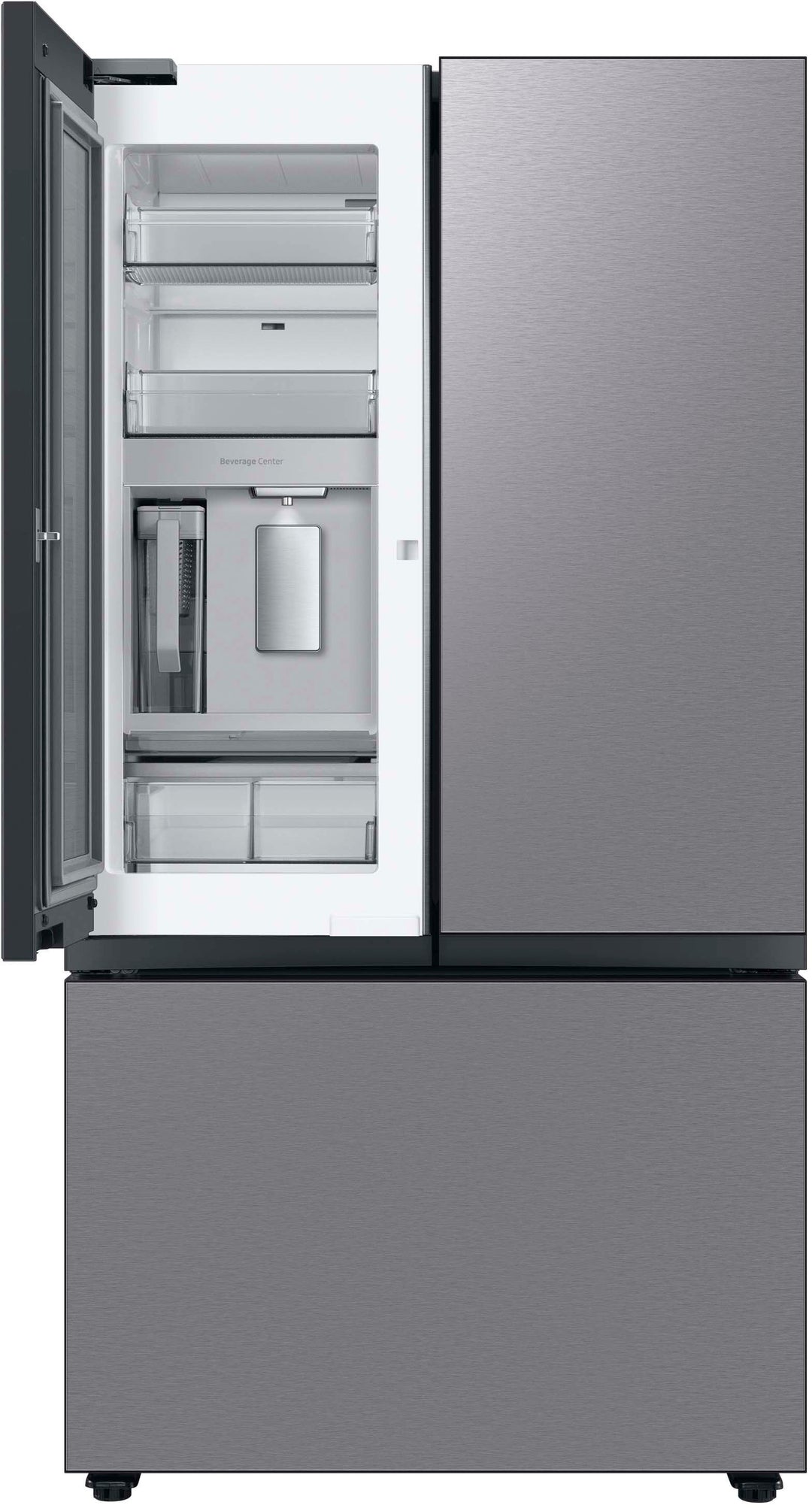 Samsung - Bespoke 30 cu. ft. 3-Door French Door Refrigerator with Beverage Center - Stainless steel_3