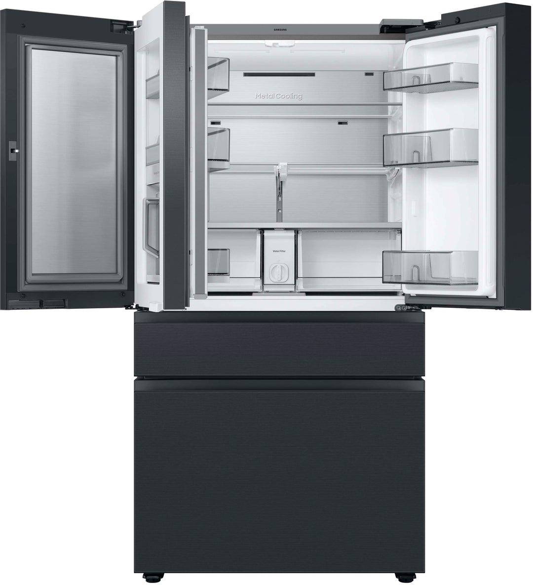 Samsung - 29 cu. ft. Bespoke 4-Door French Door Refrigerator with Family Hub - Matte black steel_3