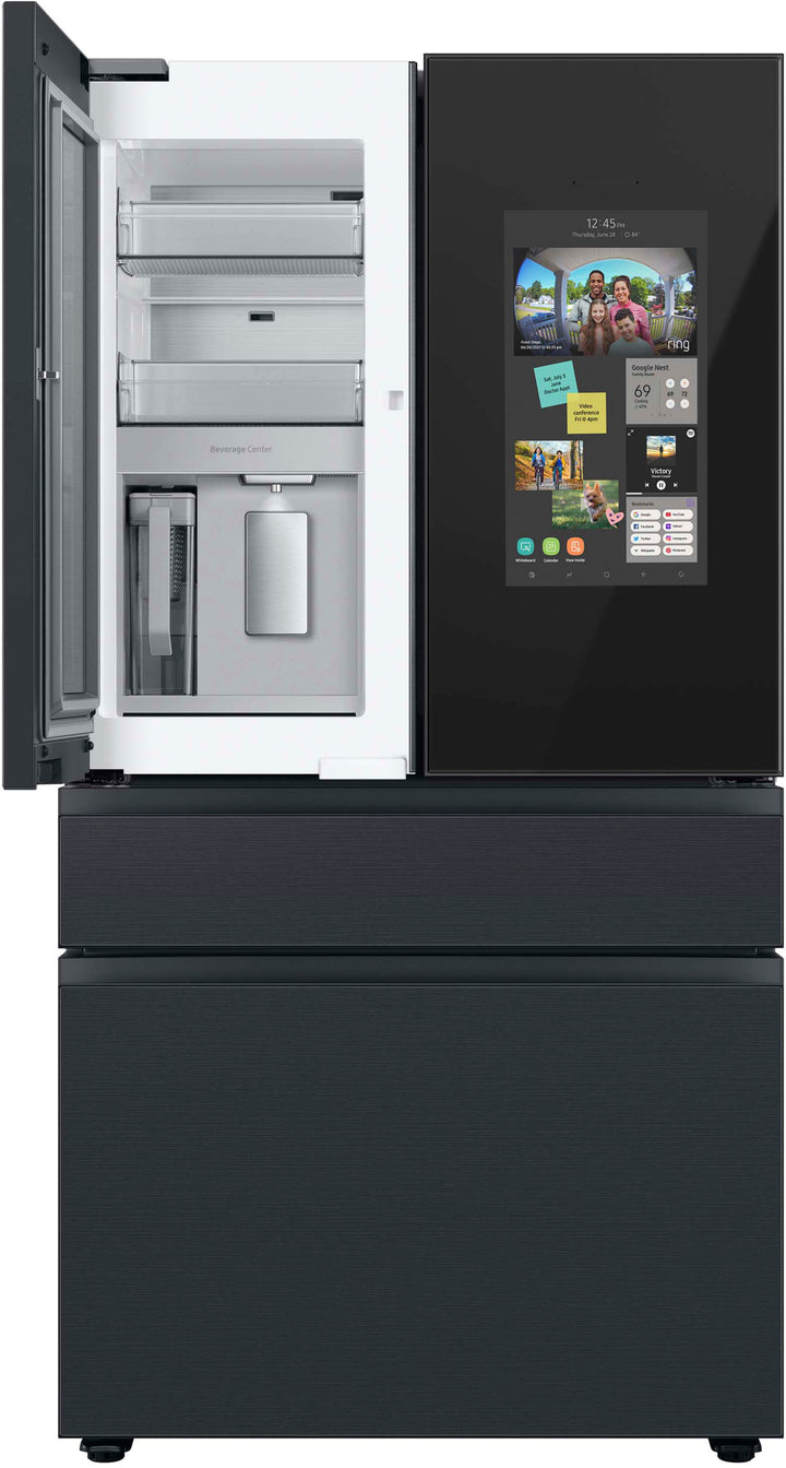 Samsung - 29 cu. ft. Bespoke 4-Door French Door Refrigerator with Family Hub - Matte black steel_2