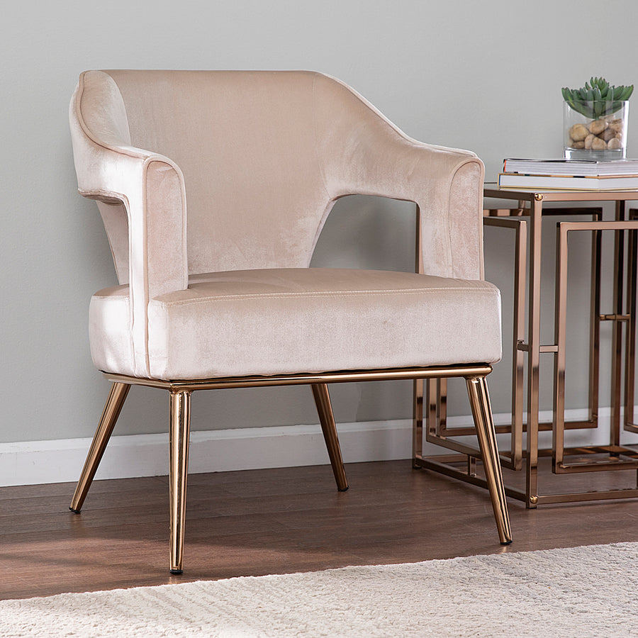 SEI Furniture - Eldermain Upholstered Accent Chair - Taupe and champagne finish_0