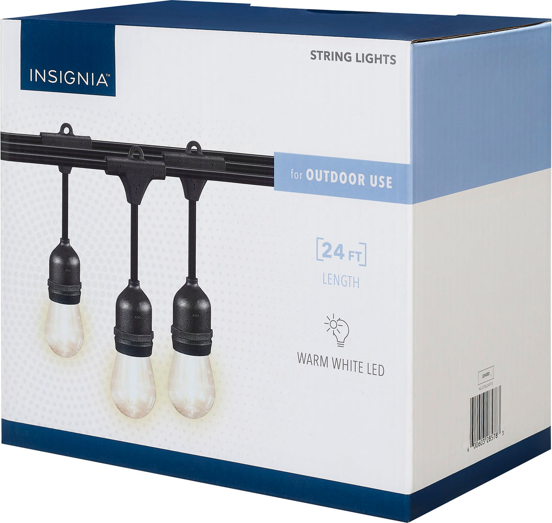 Insignia™ - 24 Ft. Outdoor String Lights - White_7