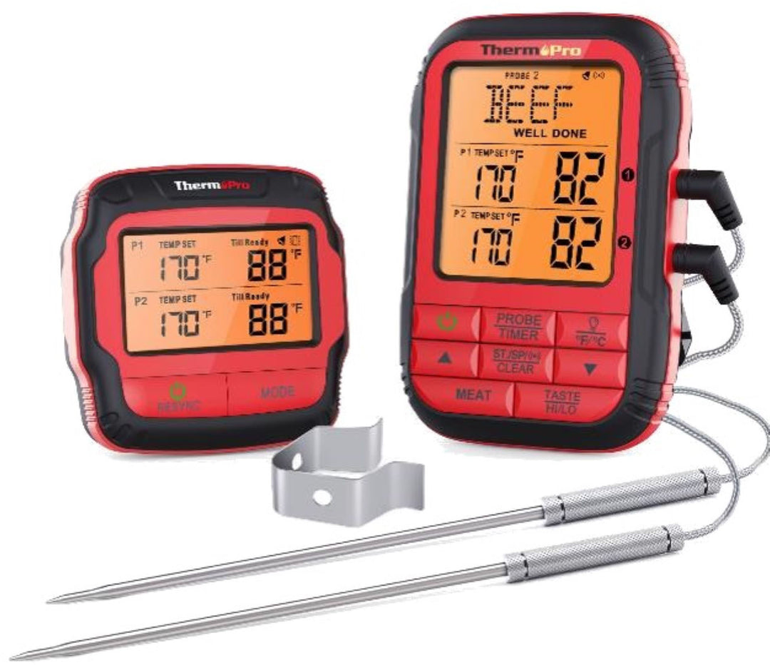ThermoPro - Dual Probe Wireless Meat Thermometer - Red_0