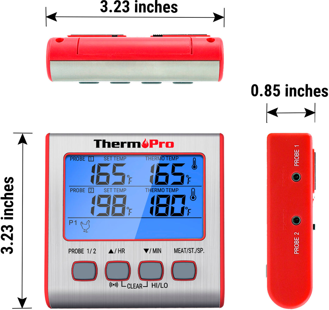 ThermoPro - Dual Probe Digital Cooking Meat Thermometer - Red_2