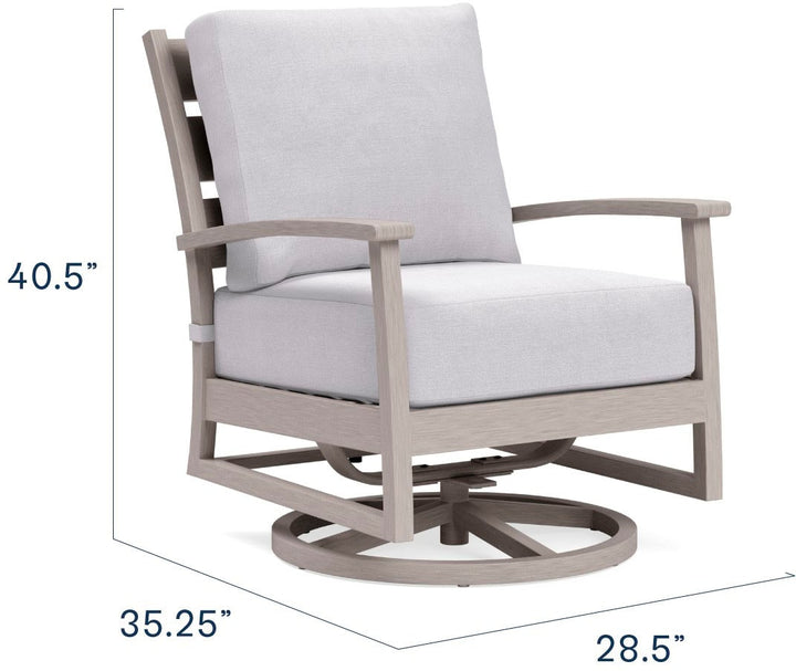 Yardbird® - Eden Outdoor Swivel Rocking Chair - Silver_2