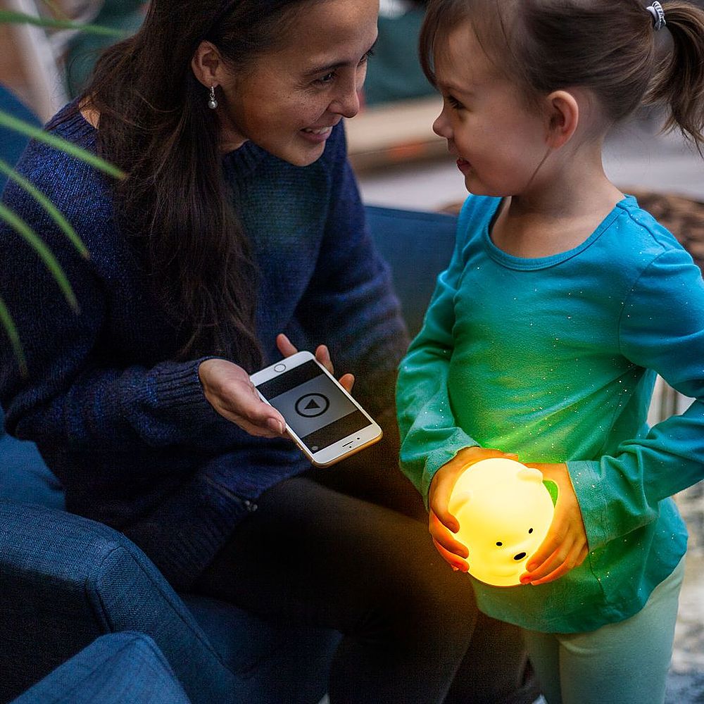 Lumipets LED Kids' Night Light Bear Bluetooth Lamp with Remote - White_1
