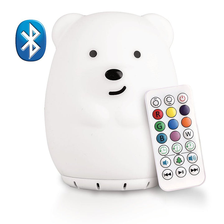 Lumipets LED Kids' Night Light Bear Bluetooth Lamp with Remote - White_0