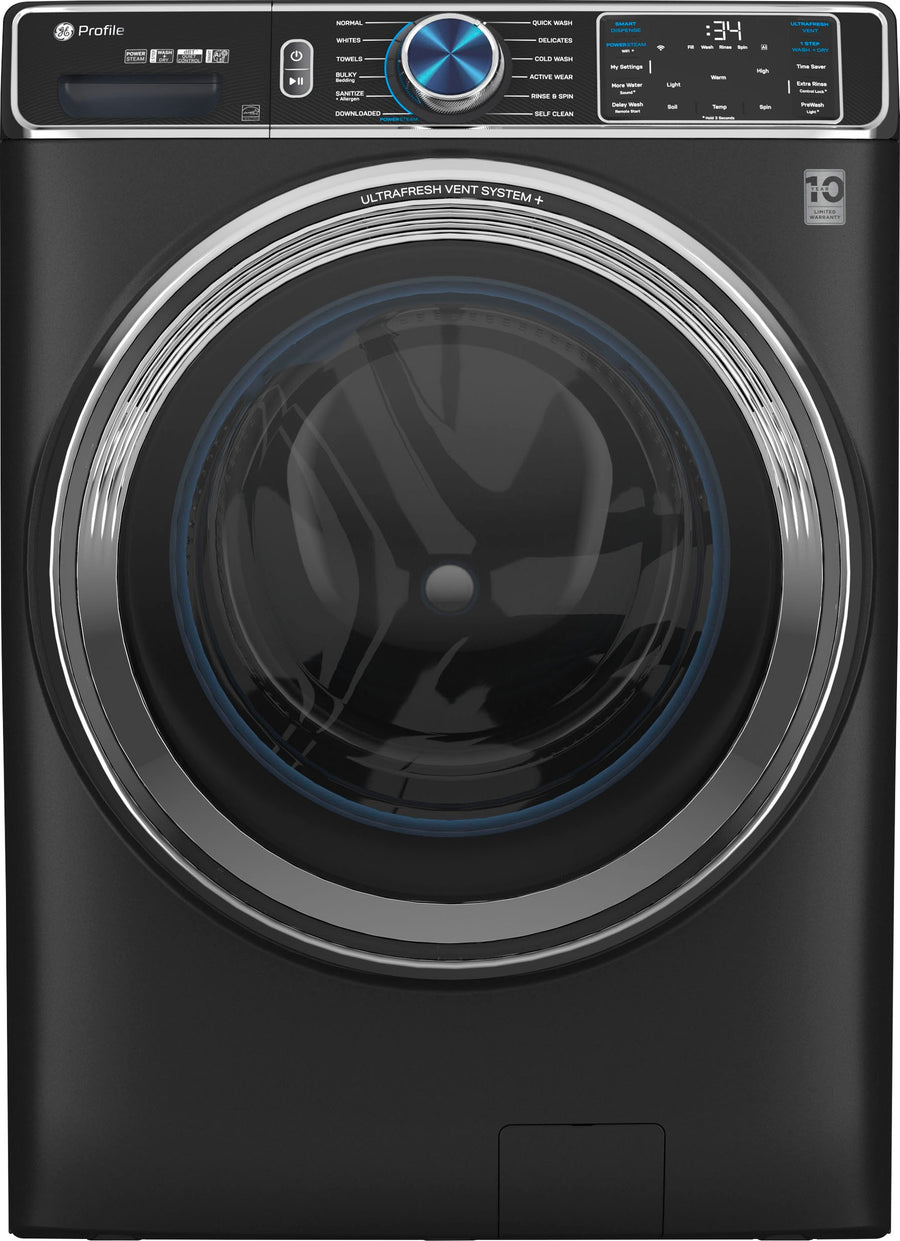 GE Profile - 5.3 cu. ft Smart Front Load Steam Washer w/ SmartDispense, UltraFresh Vent System & Microban Antimicrobial Technology - Carbon graphite_0