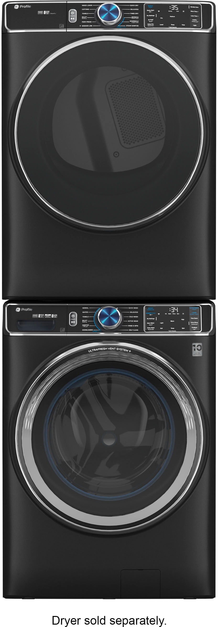 GE Profile - 5.3 cu. ft Smart Front Load Steam Washer w/ SmartDispense, UltraFresh Vent System & Microban Antimicrobial Technology - Carbon graphite_9