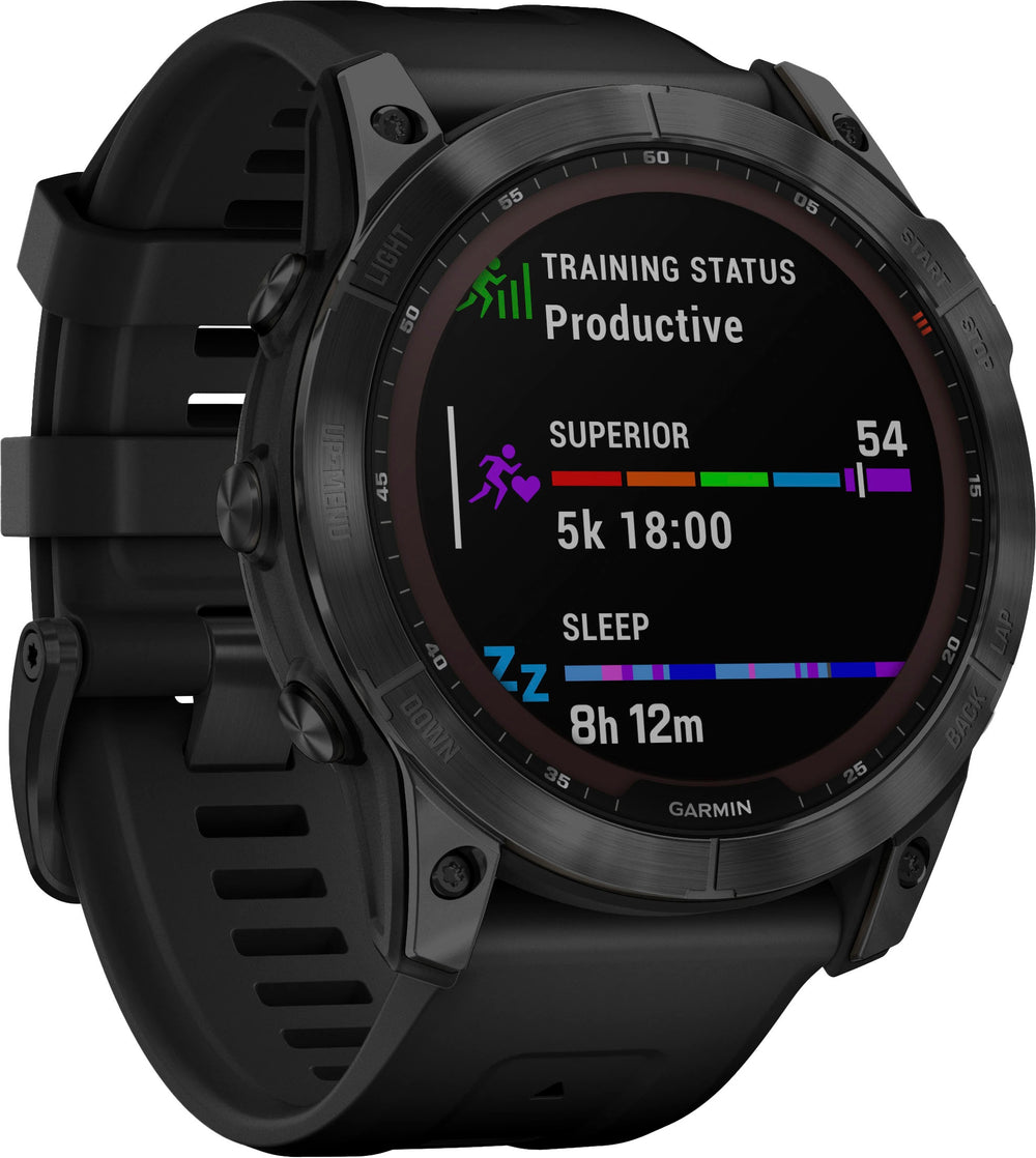 Garmin - fēnix 7X  Sapphire Solar GPS Smartwatch 51 mm Fiber-reinforced polymer - Black DLC Titanium_1