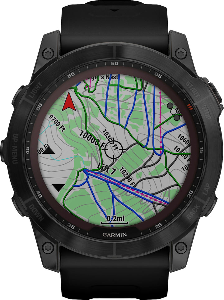 Garmin - fēnix 7X  Sapphire Solar GPS Smartwatch 51 mm Fiber-reinforced polymer - Black DLC Titanium_4