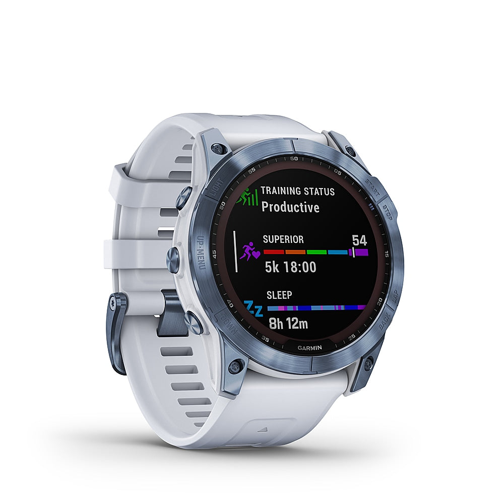 Garmin - fēnix 7X  Sapphire Solar GPS Smartwatch 51 mm Fiber-reinforced polymer - Mineral Blue DLC Titanium_1