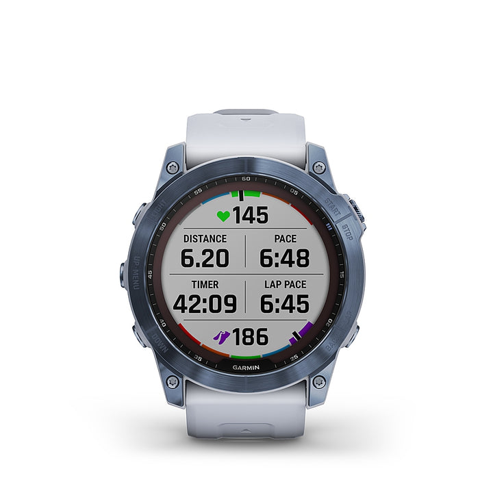 Garmin - fēnix 7X  Sapphire Solar GPS Smartwatch 51 mm Fiber-reinforced polymer - Mineral Blue DLC Titanium_4
