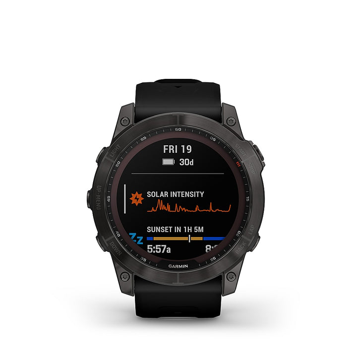 Garmin - fēnix 7X  Sapphire Solar GPS Smartwatch 51 mm Fiber-reinforced polymer - Carbon Gray DLC Titanium_0