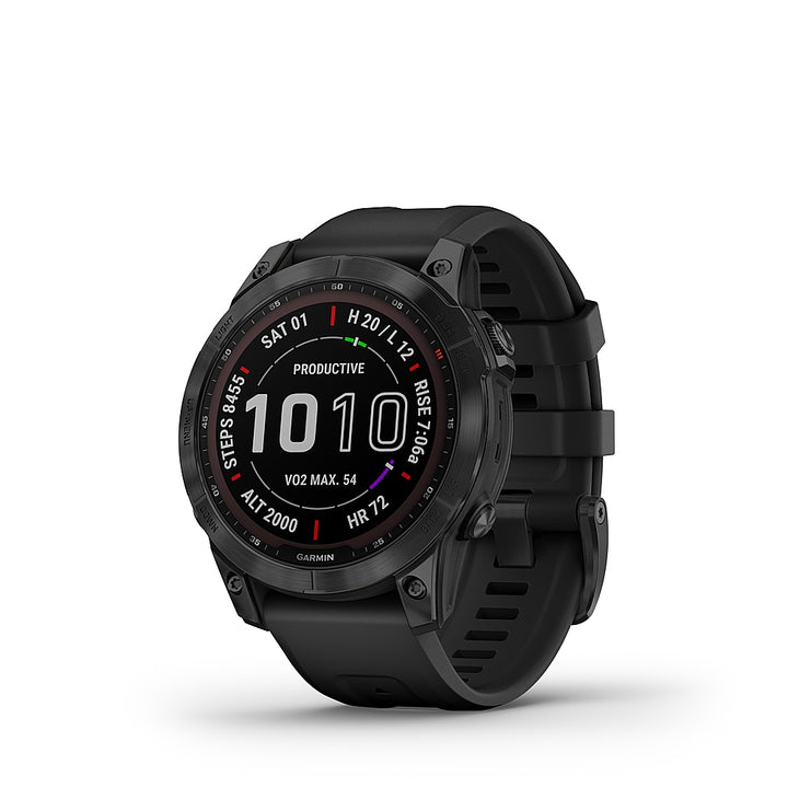 Garmin - fēnix 7 Sapphire Solar GPS Smartwatch 47 mm Fiber-reinforced polymer - Black DLC Titanium_2