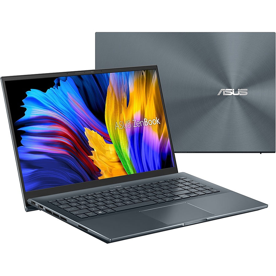 ASUS - ZenBook Pro 15.6" Touch-Screen Laptop - AMD Ryzen 9 - 16 GB Memory - NVIDIA GeForce RTX 3050 Ti - Pine Gray_0