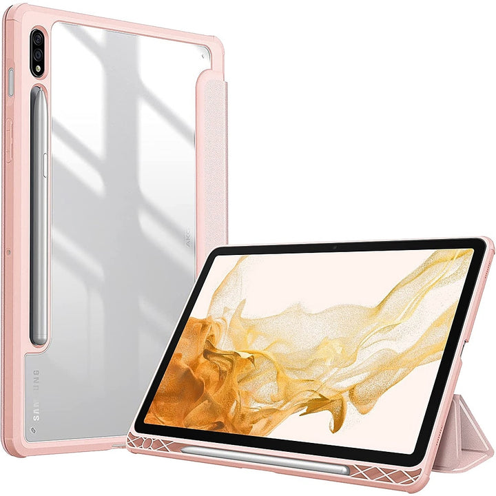 SaharaCase - Folio Case for Samsung Galaxy Tab S8 - Clear/Pink_2