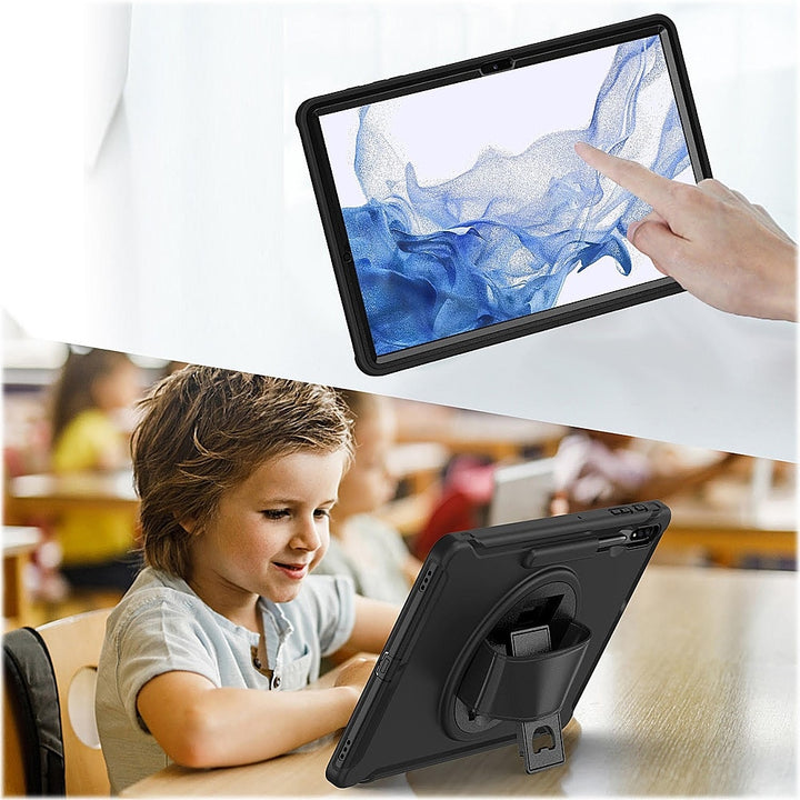 SaharaCase - PROTECTION Hand Strap Series Case for Samsung Galaxy Tab S8 Ultra - Black_7