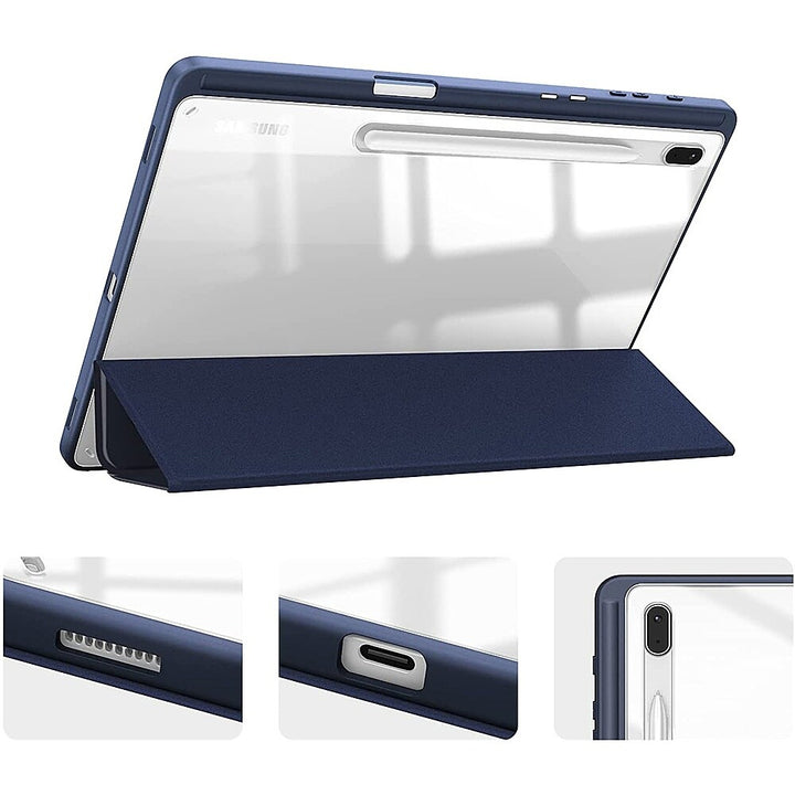 SaharaCase - Folio Case for Samsung Galaxy Tab S8 Ultra - Clear/Navy Blue_3