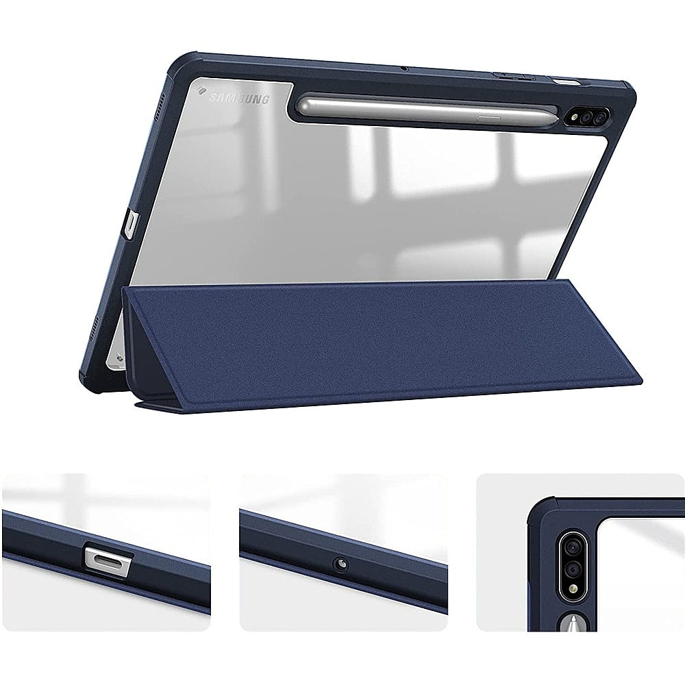 SaharaCase - Folio Case for Samsung Galaxy Tab S8 - Clear/Navy Blue_2