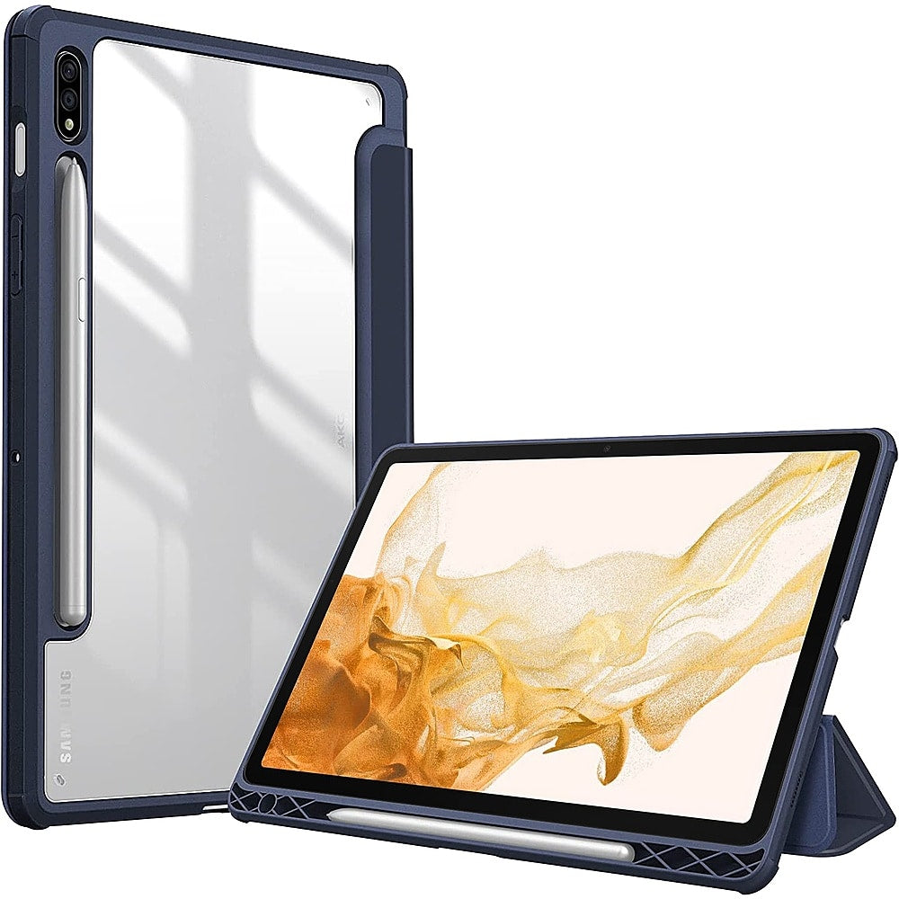 SaharaCase - Folio Case for Samsung Galaxy Tab S8 - Clear/Navy Blue_1