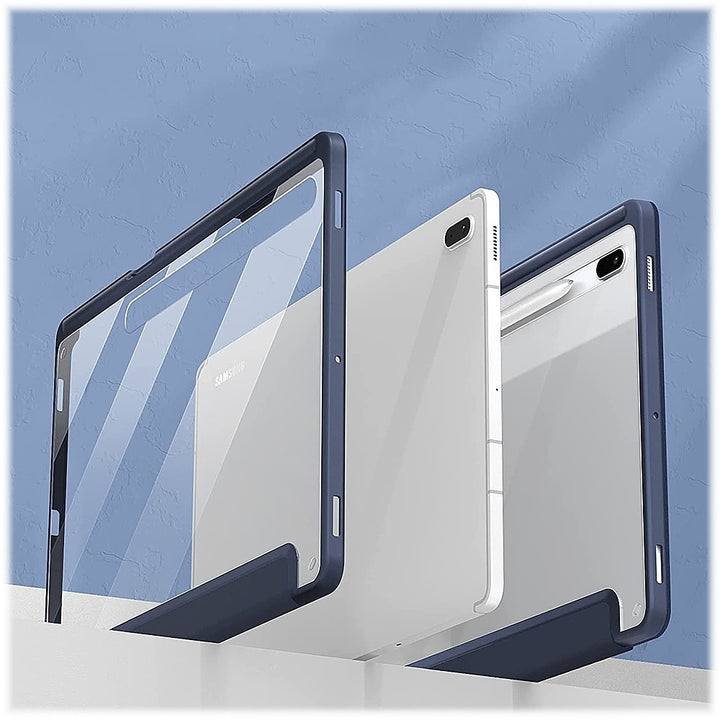 SaharaCase - Folio Case for Samsung Galaxy Tab S8+ and Tab S7 FE - Clear/Navy Blue_5