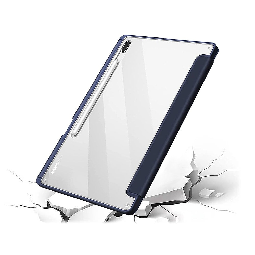 SaharaCase - Folio Case for Samsung Galaxy Tab S8+ and Tab S7 FE - Clear/Navy Blue_3