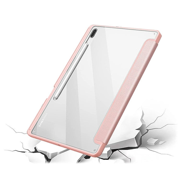 SaharaCase - Folio Case for Samsung Galaxy Tab S8+ and Tab S7 FE - Clear/Pink_5