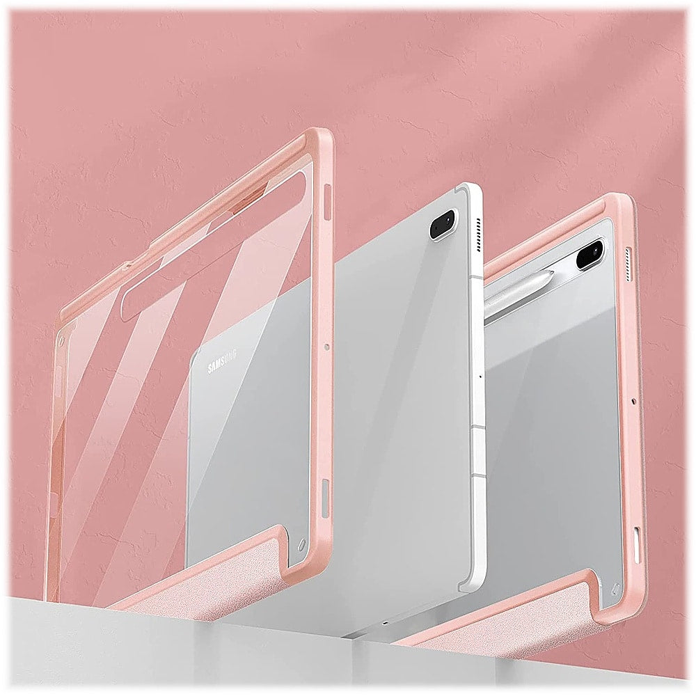 SaharaCase - Folio Case for Samsung Galaxy Tab S8+ and Tab S7 FE - Clear/Pink_2