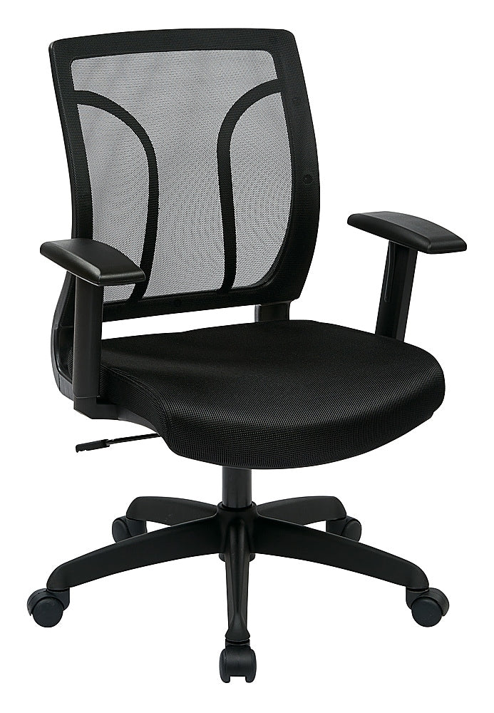 OSP Home Furnishings - Screen Back Chair with Mesh Seat Adjustable Task Chair - Black_1