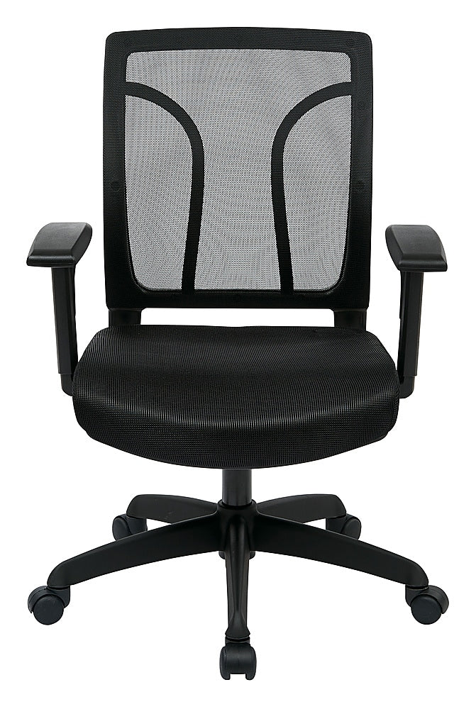 OSP Home Furnishings - Screen Back Chair with Mesh Seat Adjustable Task Chair - Black_0