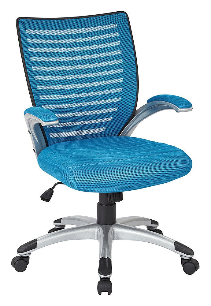 OSP Home Furnishings - Mesh Seat and Screen Back Adjustable Managers Chair - Blue_1