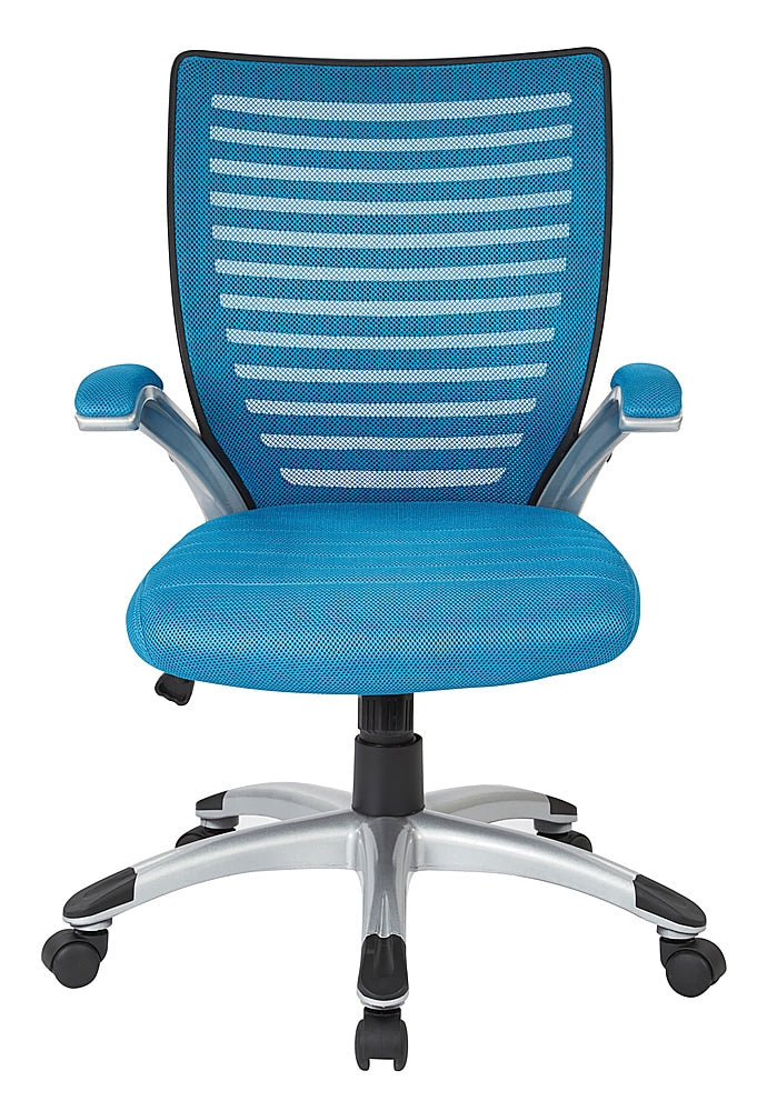 OSP Home Furnishings - Mesh Seat and Screen Back Adjustable Managers Chair - Blue_0
