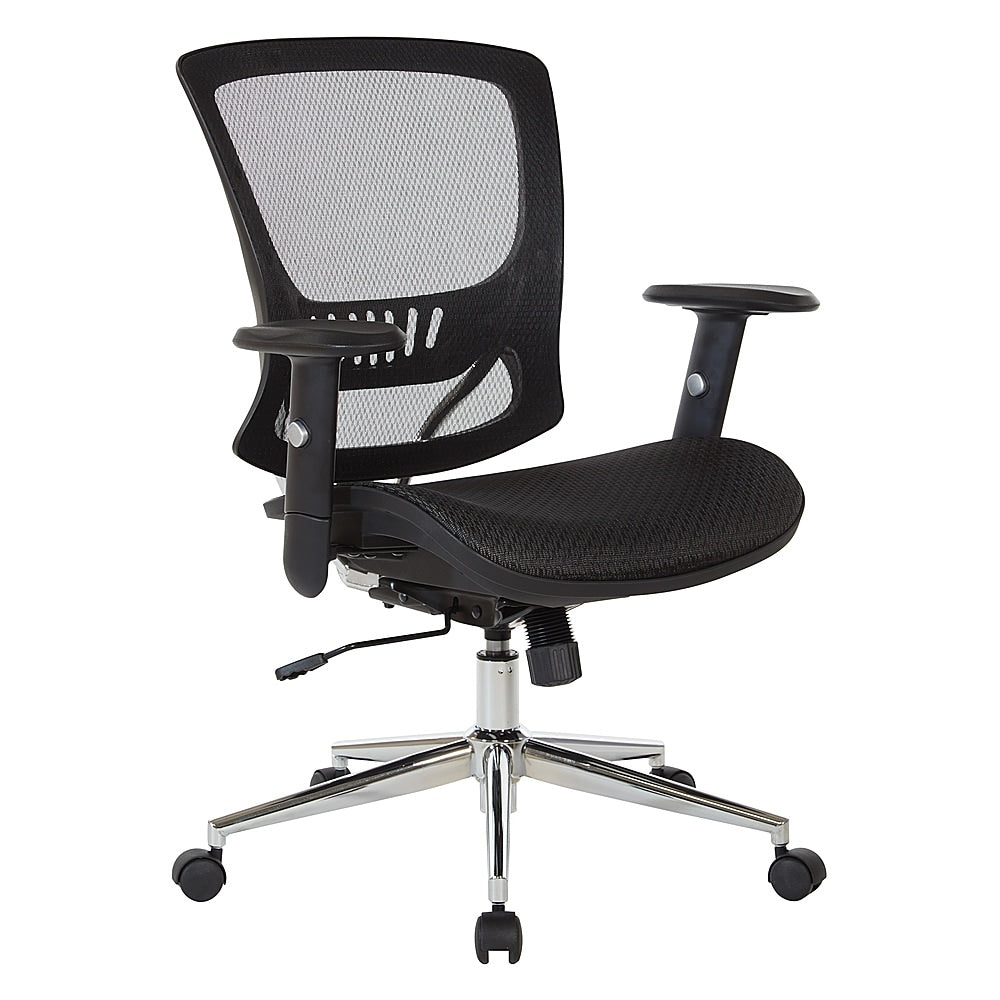 OSP Home Furnishings - Mesh Screen Seat and Back Adjustable Manager's Chair - Black_1