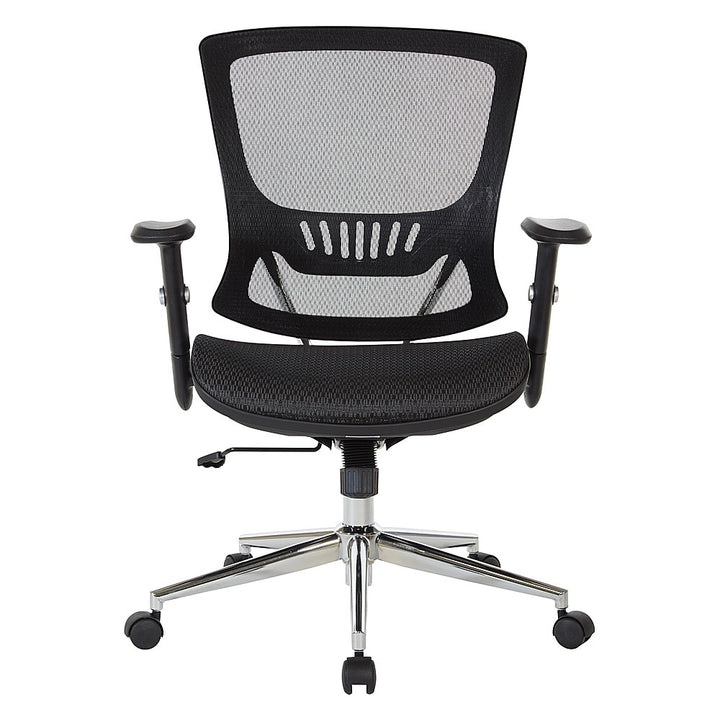 OSP Home Furnishings - Mesh Screen Seat and Back Adjustable Manager's Chair - Black_0